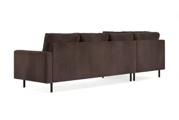 Peppe 4-sits Vänstervänd L-formad Schäslongsoffa i Manchester - Mörkbrun - Möbler - Soffa - Divansoffa & schäslongsoffa - 4 sits soffa med divan