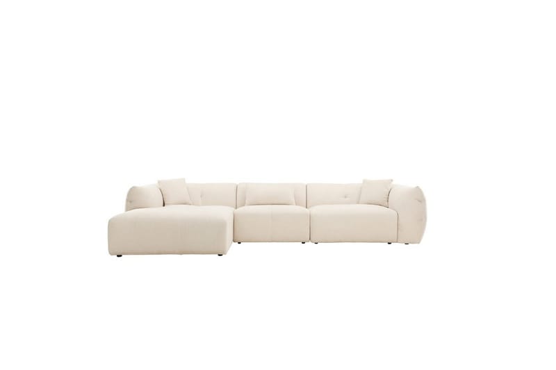 Positano 4-sits L-formad Hörnsoffa med Divan och Schäslong i Tyg - Beige - Möbler - Soffa - Divansoffa & schäslongsoffa - 4 sits soffa med divan