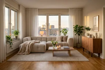 Puffy 3-sits bubblig soffa med divan vänster - Beige - Möbler - Soffa - Divansoffa & schäslongsoffa - 3 sits soffa med divan