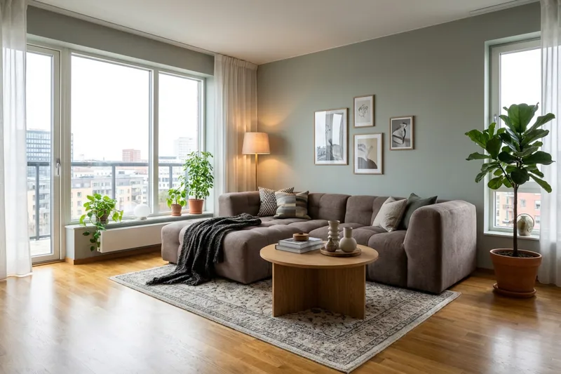 Puffy 3-sits bubblig soffa med divan vänster - Brun - M öbler - Soffa - Divansoffa & schäslongsoffa - 3 sits soffa med divan