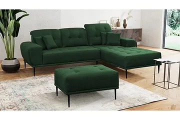 Rapale Soffgrupp Höger med Fotpall - Grön - Möbler - Soffa - Divansoffa & schäslongsoffa