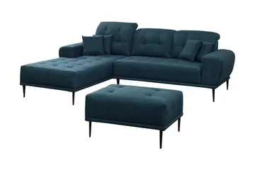 Rapale Soffgrupp Vänster med Fotpall - Blå - Möbler - Soffa - Divansoffa & schäslongsoffa
