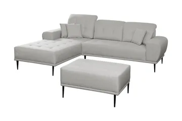 Rapale Soffgrupp Vänster med Fotpall - Grå - Möbler - Soffa - Divansoffa & schäslongsoffa