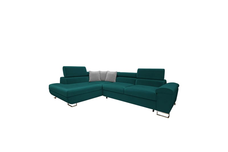 Reginia Soffa med Schäslong 3-sits - Turkos/Ljusgrå - Möbler - Soffa - Sammetssoffa