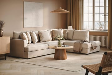 Rossita 4-sits Högervänd L-formad Djup Schäslongsoffa i Bouclé - Beige - Möbler - Soffa - Divansoffa & schäslongsoffa - 4 sits soffa med divan