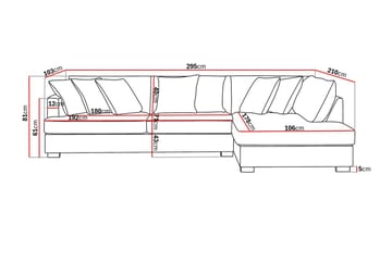 Rossita 4-sits Högervänd L-formad Djup Schäslongsoffa i Bouclé - Beige - Möbler - Soffa - Divansoffa & schäslongsoffa - 4 sits soffa med divan