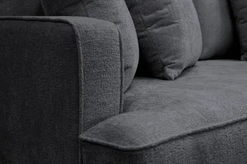 Rossita 4-sits Högervänd L-formad Djup Schäslongsoffa i Chenille - Trenza 01, Svart Chenille - Möbler - Soffa - Divansoffa & schäslongsoffa - 4 sits soffa med divan