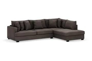 Rossita 4-sits Högervänd L-formad Djup Schäslongsoffa i Manchester - Mörkgrå - Möbler - Soffa - Divansoffa & schäslongsoffa - 4 sits soffa med divan