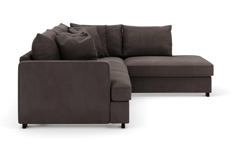 Rossita 4-sits Högervänd L-formad Djup Schäslongsoffa i Manchester - Mörkgrå - Möbler - Soffa - Divansoffa & schäslongsoffa - 4 sits soffa med divan