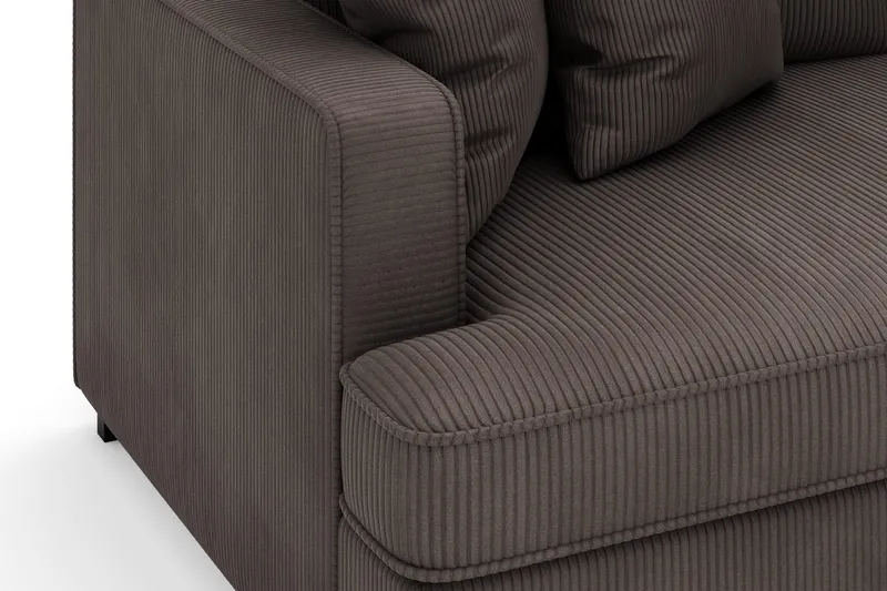 Rossita 4-sits Högervänd L-formad Djup Schäslongsoffa i Manchester - Mörkgrå - Möbler - Soffa - Divansoffa & schäslongsoffa - 4 sits soffa med divan