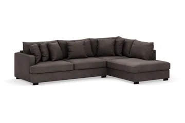 Rossita 4-sits Högervänd L-formad Djup Schäslongsoffa i Manchester - Mörkgrå - Möbler - Soffa - Divansoffa & schäslongsoffa - 4 sits soffa med divan