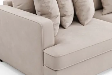 Rossita 4-sits Högervänd L-formad Djup Schäslongsoffa i Sammet - Beige - Möbler - Soffa - Divansoffa & schäslongsoffa - 4 sits soffa med divan