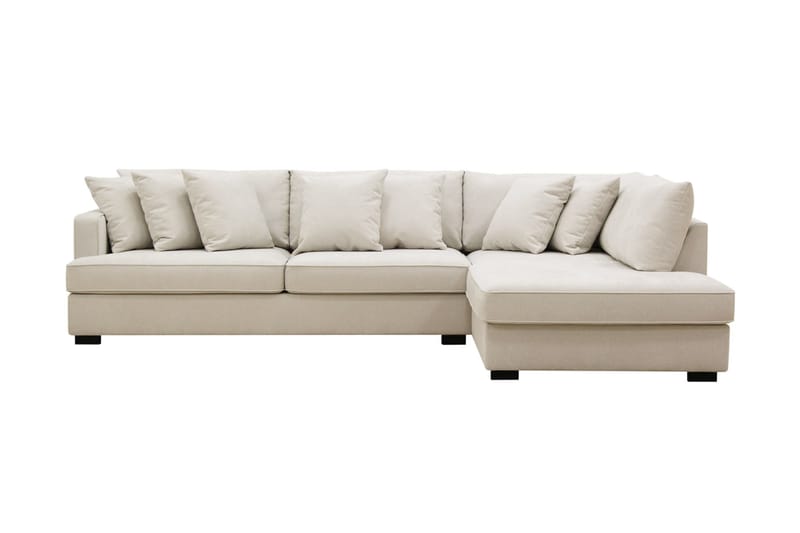 Rossita 4-sits Högervänd L-formad Djup Schäslongsoffa i Tyg - Beige - Möbler - Soffa - Divansoffa & schäslongsoffa - 4 sits soffa med divan