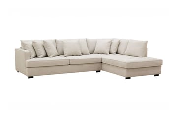 Rossita 4-sits Högervänd L-formad Djup Schäslongsoffa i Tyg - Beige - Möbler - Soffa - Divansoffa & schäslongsoffa - 4 sits soffa med divan