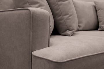 Rossita 4-sits Högervänd L-formad Djup Schäslongsoffa i Tyg - Brun - Möbler - Soffa - Divansoffa & schäslongsoffa - 4 sits soffa med divan