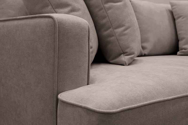 Rossita 4-sits Högervänd L-formad Djup Schäslongsoffa i Tyg - Brun - Möbler - Soffa - Divansoffa & schäslongsoffa - 4 sits soffa med divan