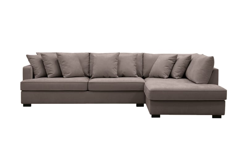 Rossita 4-sits Högervänd L-formad Djup Schäslongsoffa i Tyg - Brun - Möbler - Soffa - Divansoffa & schäslongsoffa - 4 sits soffa med divan