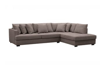 Rossita 4-sits Högervänd L-formad Djup Schäslongsoffa i Tyg - Brun - Möbler - Soffa - Divansoffa & schäslongsoffa - 4 sits soffa med divan