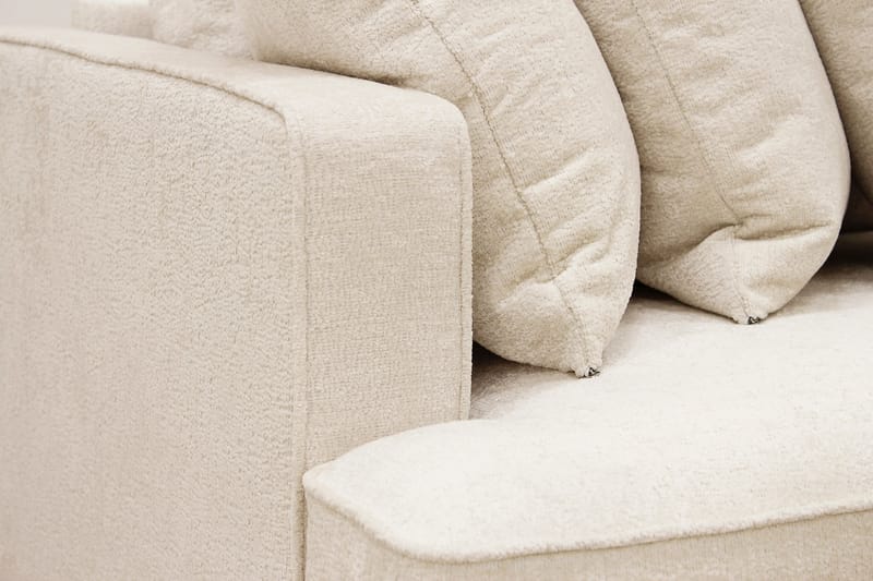 Rossita 4-sits Högervänd L-formad Djup Schäslongsoffa med Hel dyna i Chenille - Beige - Möbler - Soffa - Divansoffa & schäslongsoffa - 4 sits soffa med divan