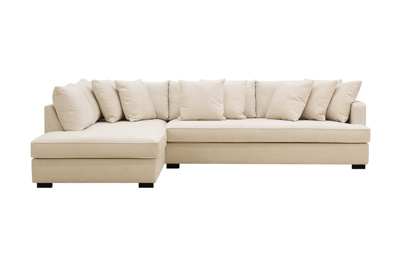 Rossita 4-sits Högervänd L-formad Djup Schäslongsoffa med Hel dyna i Chenille - Beige - Möbler - Soffa - Divansoffa & schäslongsoffa - 4 sits soffa med divan