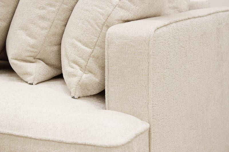 Rossita 4-sits Högervänd L-formad Djup Schäslongsoffa med Hel dyna i Chenille - Beige - Möbler - Soffa - Divansoffa & schäslongsoffa - 4 sits soffa med divan