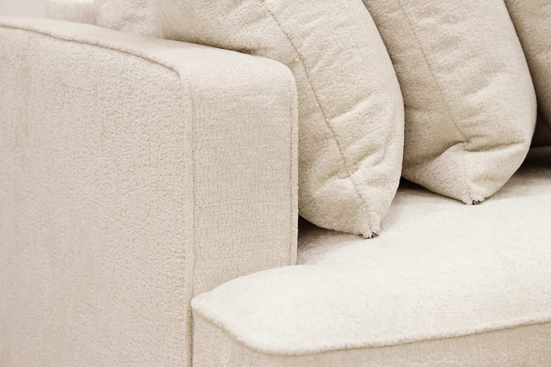 Rossita 4-sits Högervänd L-formad Djup Schäslongsoffa med Hel dyna i Chenille - Beige - Möbler - Soffa - Divansoffa & schäslongsoffa - 4 sits soffa med divan