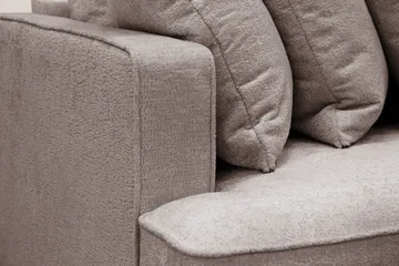 Rossita 4-sits Högervänd L-formad Djup Schäslongsoffa med Hel dyna i Chenille - Grå / Brun - Möbler - Soffa - Divansoffa & schäslongsoffa - 4 sits soffa med divan