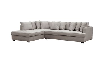 Rossita 4-sits Högervänd L-formad Djup Schäslongsoffa med Hel dyna i Chenille - Grå / Brun - Möbler - Soffa - Divansoffa & schäslongsoffa - 4 sits soffa med divan