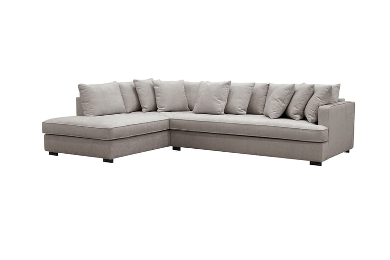 Rossita 4-sits Högervänd L-formad Djup Schäslongsoffa med Hel dyna i Chenille - Grå / Brun - Möbler - Soffa - Divansoffa & schäslongsoffa - 4 sits soffa med divan