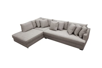 Rossita 4-sits Högervänd L-formad Djup Schäslongsoffa med Hel dyna i Chenille - Grå / Brun - Möbler - Soffa - Divansoffa & schäslongsoffa - 4 sits soffa med divan
