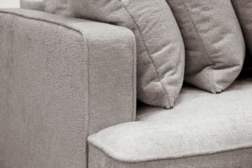 Rossita 4-sits Högervänd L-formad Djup Schäslongsoffa med Hel dyna i Chenille - Grå / Brun - Möbler - Soffa - Divansoffa & schäslongsoffa - 4 sits soffa med divan