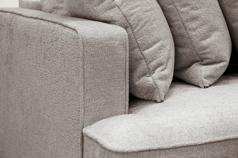 Rossita 4-sits Högervänd L-formad Djup Schäslongsoffa med Hel dyna i Chenille - Grå / Brun - Möbler - Soffa - Divansoffa & schäslongsoffa - 4 sits soffa med divan