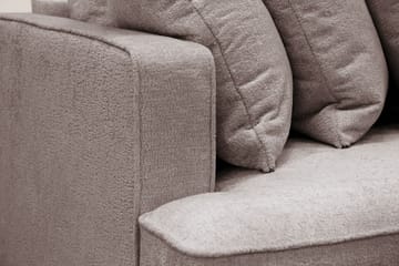 Rossita 4-sits Högervänd L-formad Djup Schäslongsoffa med Hel dyna i Chenille - Grå / Brun - Möbler - Soffa - Divansoffa & schäslongsoffa - 4 sits soffa med divan
