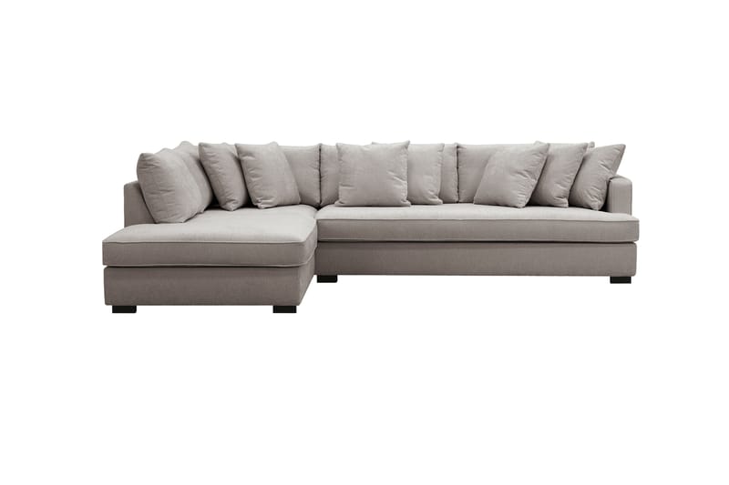 Rossita 4-sits Högervänd L-formad Djup Schäslongsoffa med Hel dyna i Chenille - Grå / Brun - Möbler - Soffa - Divansoffa & schäslongsoffa - 4 sits soffa med divan