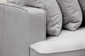 Rossita 4-sits Högervänd L-formad Djup Schäslongsoffa med Hel dyna i Chenille - Grå - Möbler - Soffa - Divansoffa & schäslongsoffa - 4 sits soffa med divan