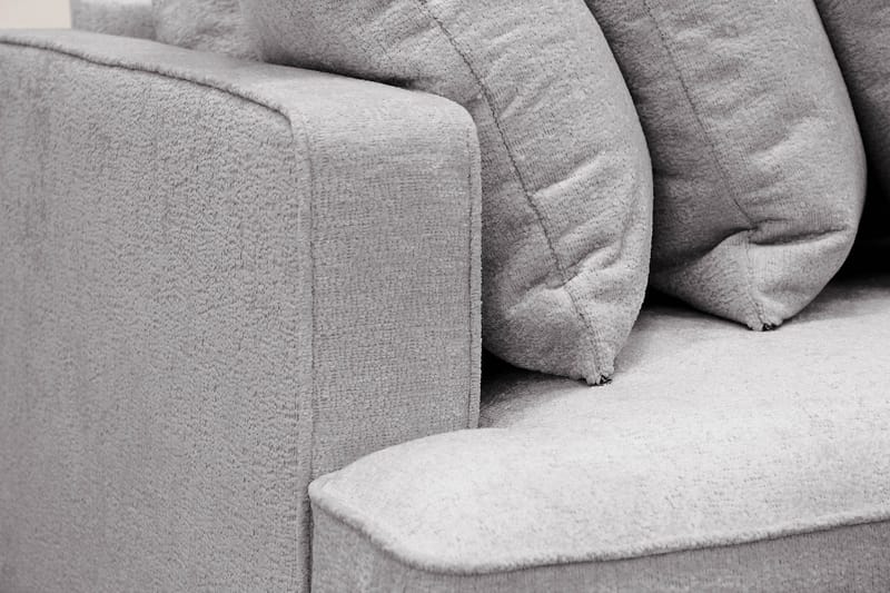 Rossita 4-sits Högervänd L-formad Djup Schäslongsoffa med Hel dyna i Chenille - Grå - Möbler - Soffa - Divansoffa & schäslongsoffa - 4 sits soffa med divan