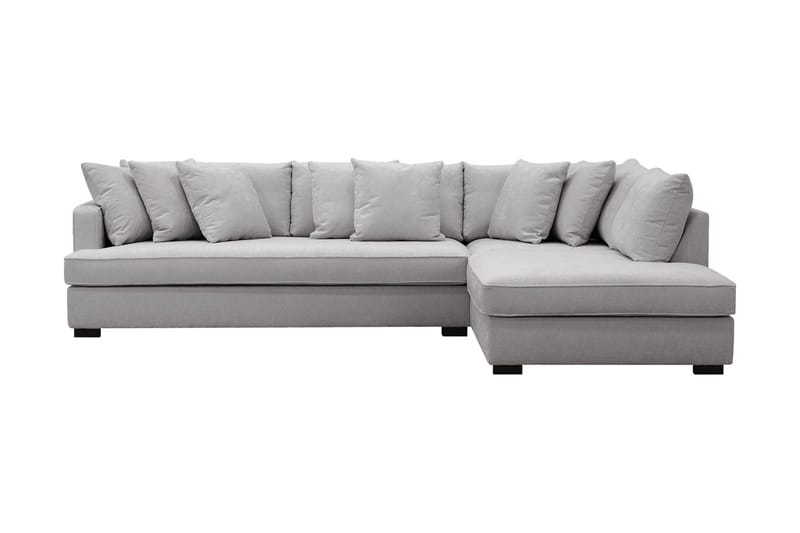 Rossita 4-sits Högervänd L-formad Djup Schäslongsoffa med Hel dyna i Chenille - Grå - Möbler - Soffa - Divansoffa & schäslongsoffa - 4 sits soffa med divan