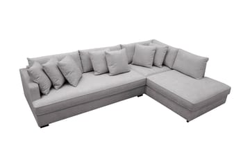 Rossita 4-sits Högervänd L-formad Djup Schäslongsoffa med Hel dyna i Chenille - Grå - Möbler - Soffa - Divansoffa & schäslongsoffa - 4 sits soffa med divan