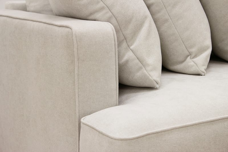 Rossita 4-sits Högervänd L-formad Djup Schäslongsoffa med Hel dyna i Tyg - Beige - Möbler - Soffa - Divansoffa & schäslongsoffa - 4 sits soffa med divan