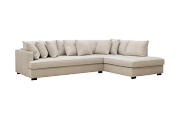 Rossita 4-sits Högervänd L-formad Djup Schäslongsoffa med Hel dyna i Tyg - Beige - Möbler - Soffa - Divansoffa & schäslongsoffa - 4 sits soffa med divan