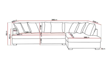 Rossita 4-sits Högervänd L-formad Djup Schäslongsoffa med Hel dyna i Tyg - Beige - Möbler - Soffa - Divansoffa & schäslongsoffa - 4 sits soffa med divan