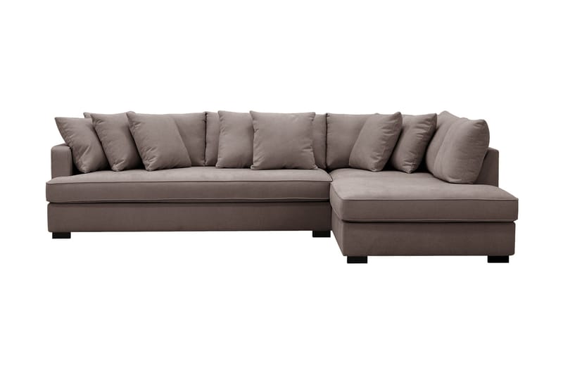 Rossita 4-sits Högervänd L-formad Djup Schäslongsoffa med Hel dyna i Tyg - Brun - Möbler - Soffa - Divansoffa & schäslongsoffa - 4 sits soffa med divan