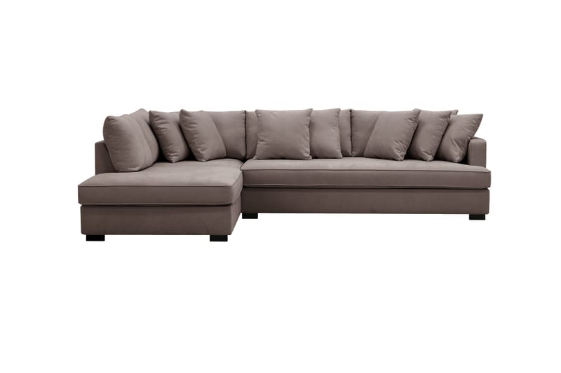 Rossita 4-sits Hörnsoffa hel dyna i Tyg Vänster - Brun - Möbler - Soffa - Divansoffa & schäslongsoffa - 4 sits soffa med divan