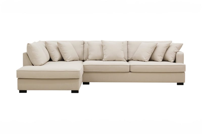Rossita 4-sits Vänstervänd L-formad Djup Schäslongsoffa i Bouclé - Ljus Beige - Möbler - Soffa - Divansoffa & schäslongsoffa - 4 sits soffa med divan