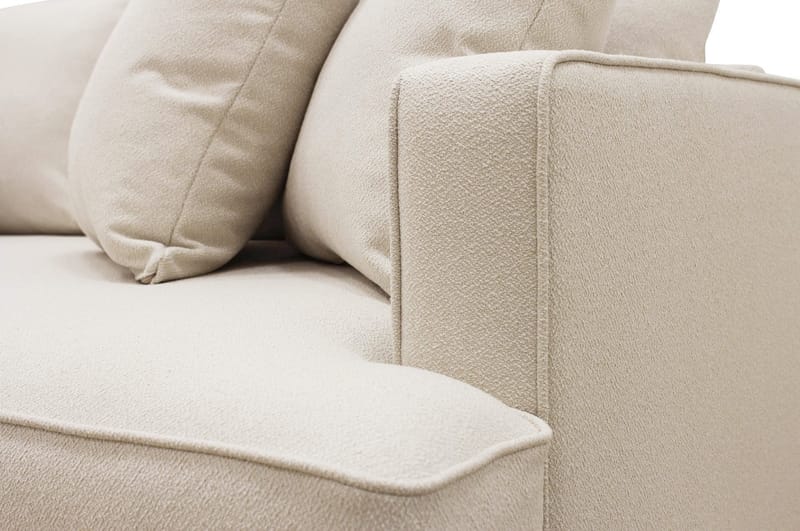 Rossita 4-sits Vänstervänd L-formad Djup Schäslongsoffa i Bouclé - Ljus Beige - Möbler - Soffa - Divansoffa & schäslongsoffa - 4 sits soffa med divan