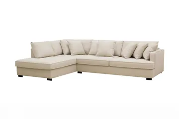 Rossita 4-sits Vänstervänd L-formad Djup Schäslongsoffa i Bouclé - Ljus Beige - Möbler - Soffa - Divansoffa & schäslongsoffa - 4 sits soffa med divan
