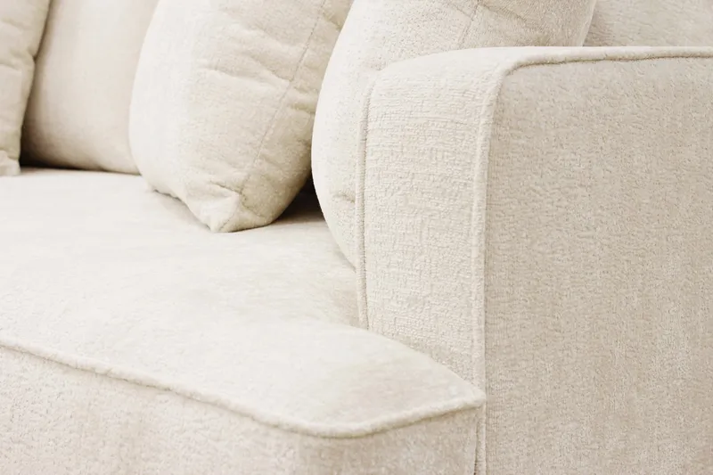 Rossita 4-sits Vänstervänd L-formad Djup Schäslongsoffa i Chenille - Beige - Möbler - Soffa - Divansoffa & schäslongsoffa - 4 sits soffa med divan