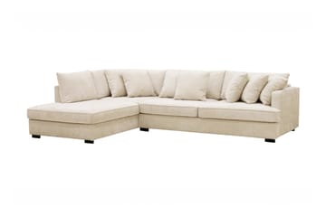 Rossita 4-sits Vänstervänd L-formad Djup Schäslongsoffa i Chenille - Beige - Möbler - Soffa - Divansoffa & schäslongsoffa - 4 sits soffa med divan
