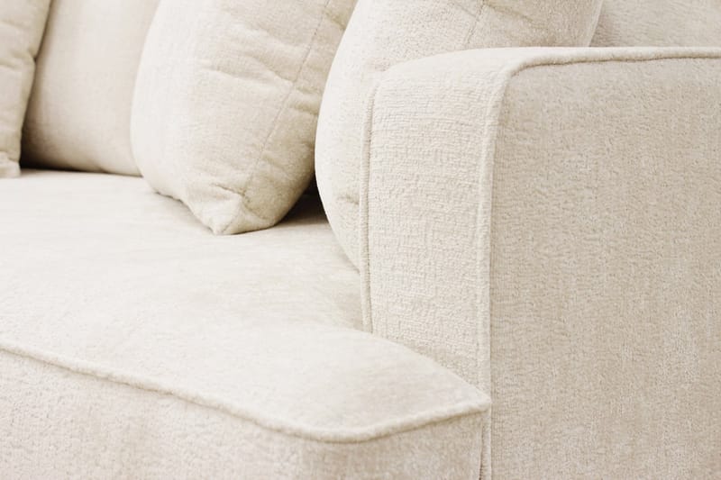 Rossita 4-sits Vänstervänd L-formad Djup Schäslongsoffa i Chenille - Beige - Möbler - Soffa - Divansoffa & schäslongsoffa - 4 sits soffa med divan