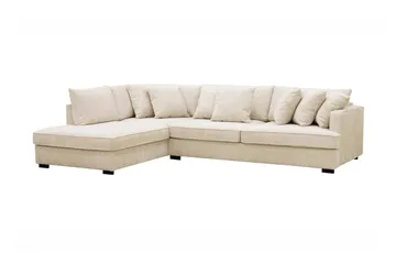 Rossita 4-sits Vänstervänd L-formad Djup Schäslongsoffa i Chenille - Beige - Möbler - Soffa - Divansoffa & schäslongsoffa - 4 sits soffa med divan